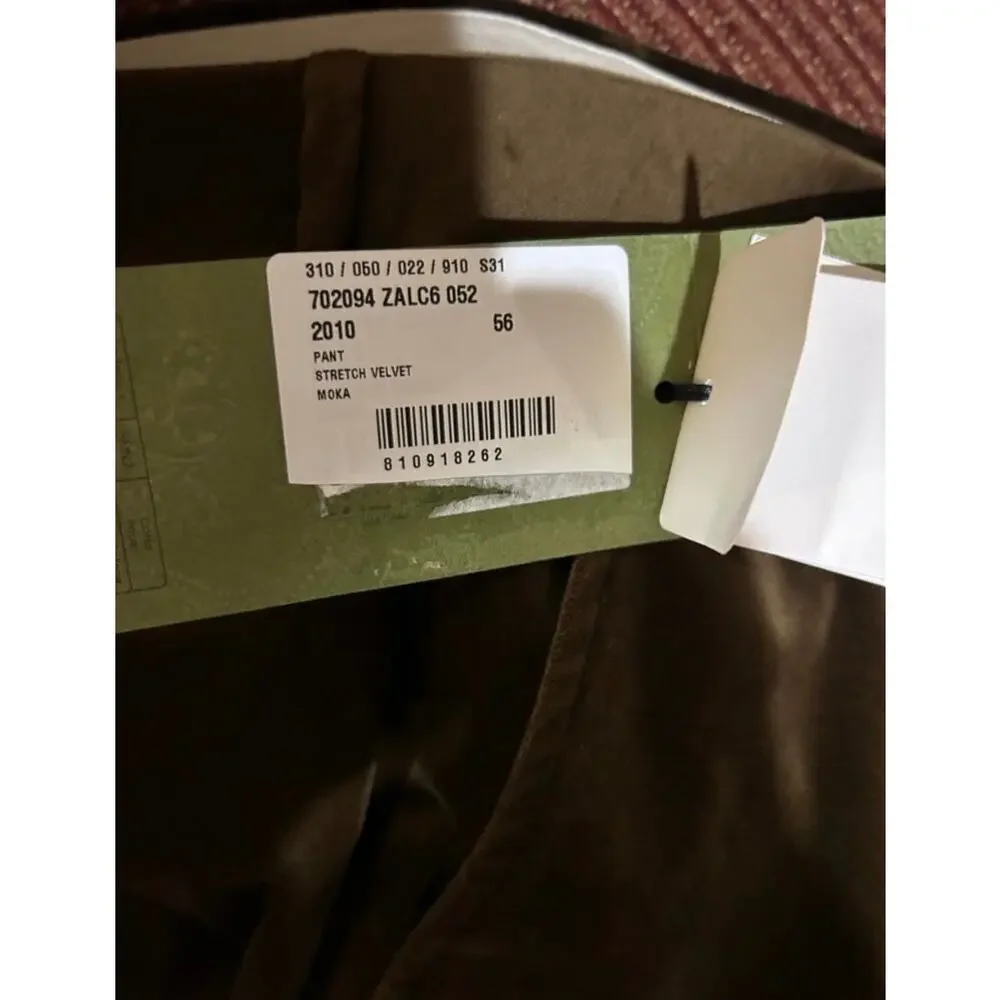 Men's Gucci velvet stretch pants size 56, European/40 US made in Italy